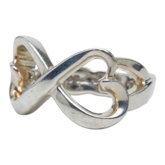 Tiffany & Co. Double Loving Heart Ring SV925 Silver Women's